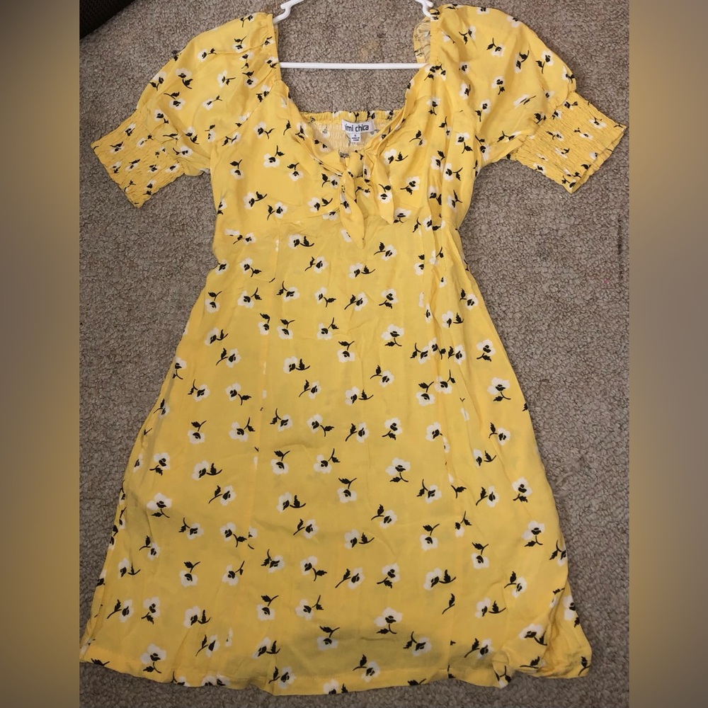 mini yellow floral dress